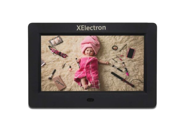 XElectron 7 inch (17.78 cm) Digital Photo Frame with HD Display, 2GB RAM, 180° Wide Angle View, Auto Rotate, Play Photos, Videos, Music, Clock, Calendar and Slideshow with Remote (Black) - Image 2