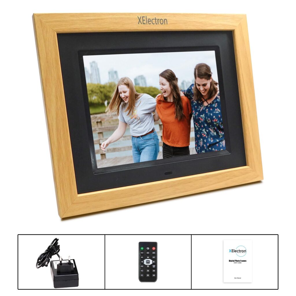 8 inch IPS Wooden Digital Photo Frame/Video Frame with 1080P Resolution