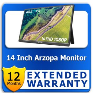 ARZOPA 14 Inch Portable Monitor 1 Year Extended Warranty
