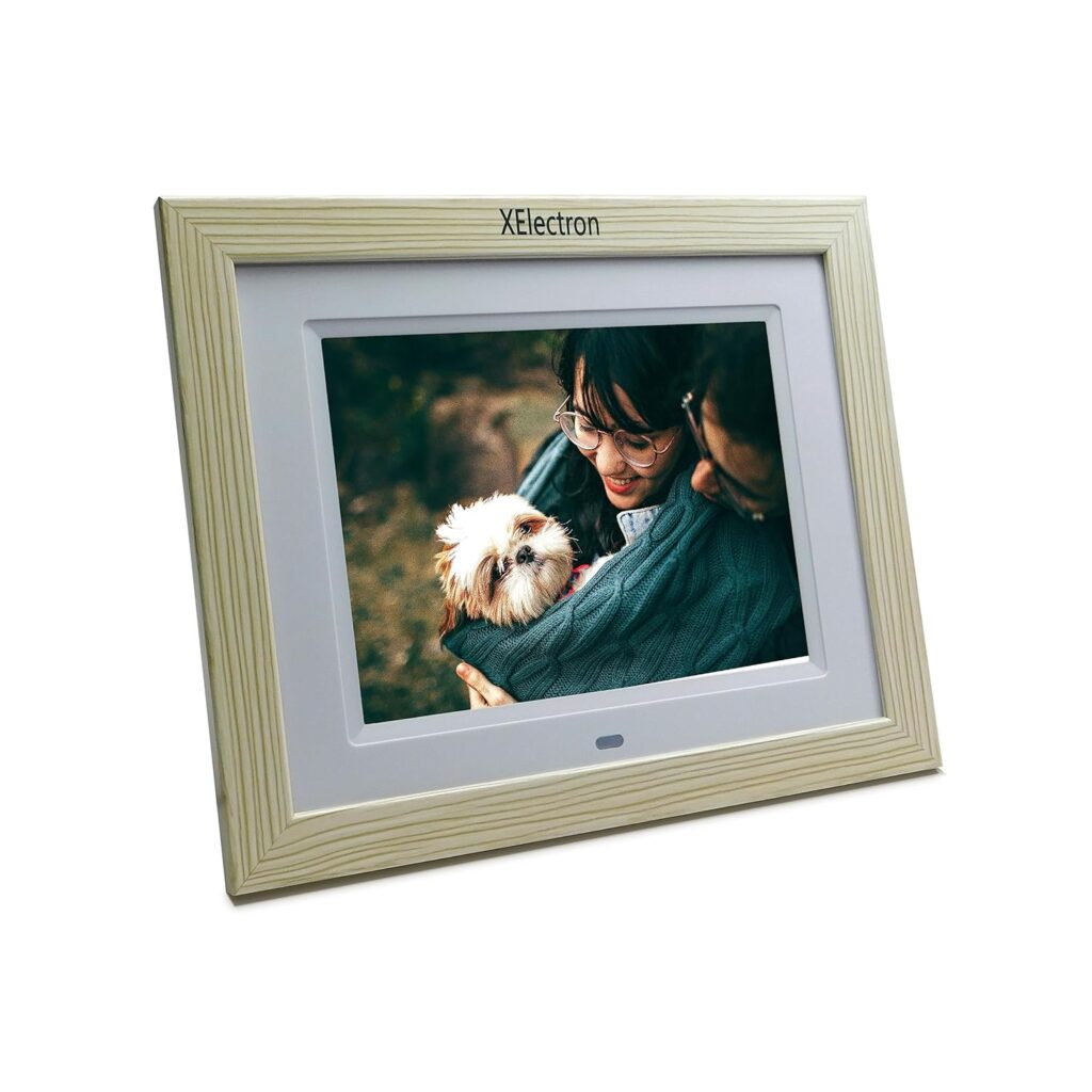 8 inch IPS White Wood Digital Photo Frame with 1080P Resolution XElectron