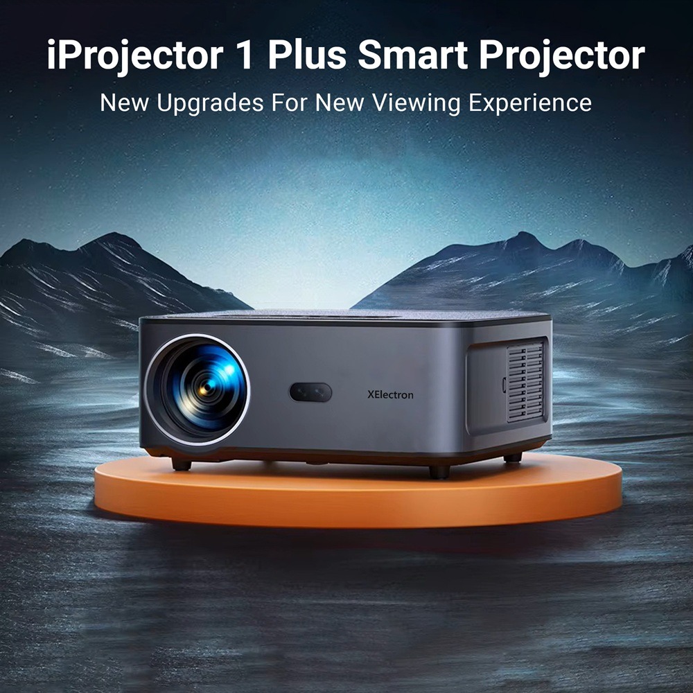 XElectron iProjector 1 Plus Digital Focus Auto Keystone Smart Projector | Native 1080P Full HD 4K Resolution, HDMI ARC, Android 12, BT 5.4, WiFi, Dust Proof | 20000 Lumens | Projector for Home
