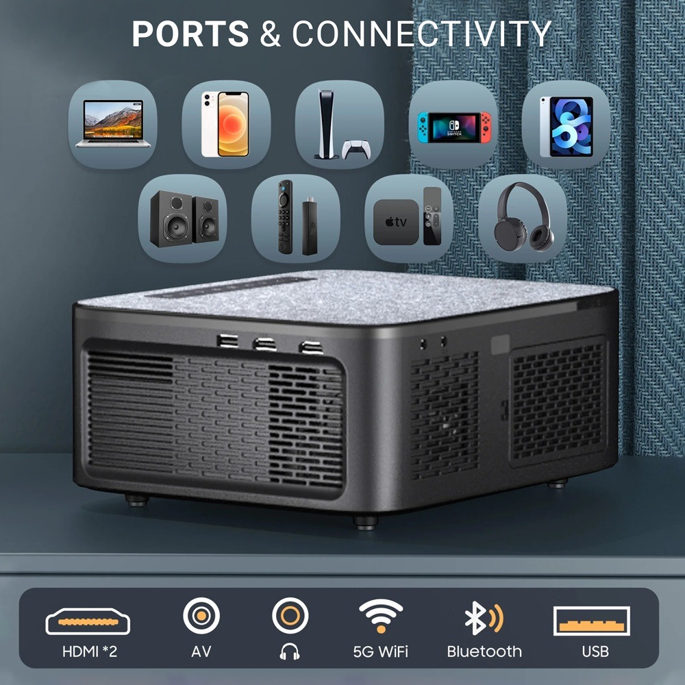 XElectron iProjector 1 Plus Digital Focus Auto Keystone Smart Projector | Native 1080P Full HD 4K Resolution, HDMI ARC, Android 12, BT 5.4, WiFi, Dust Proof | 20000 Lumens | Projector for Home - Image 3