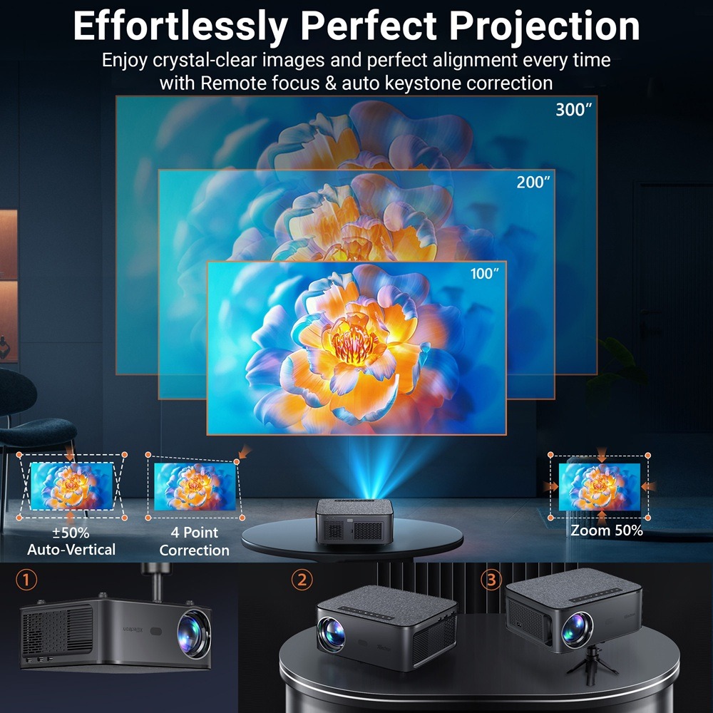 XElectron iProjector 1 Plus Digital Focus Auto Keystone Smart Projector | Native 1080P Full HD 4K Resolution, HDMI ARC, Android 12, BT 5.4, WiFi, Dust Proof | 20000 Lumens | Projector for Home - Image 8