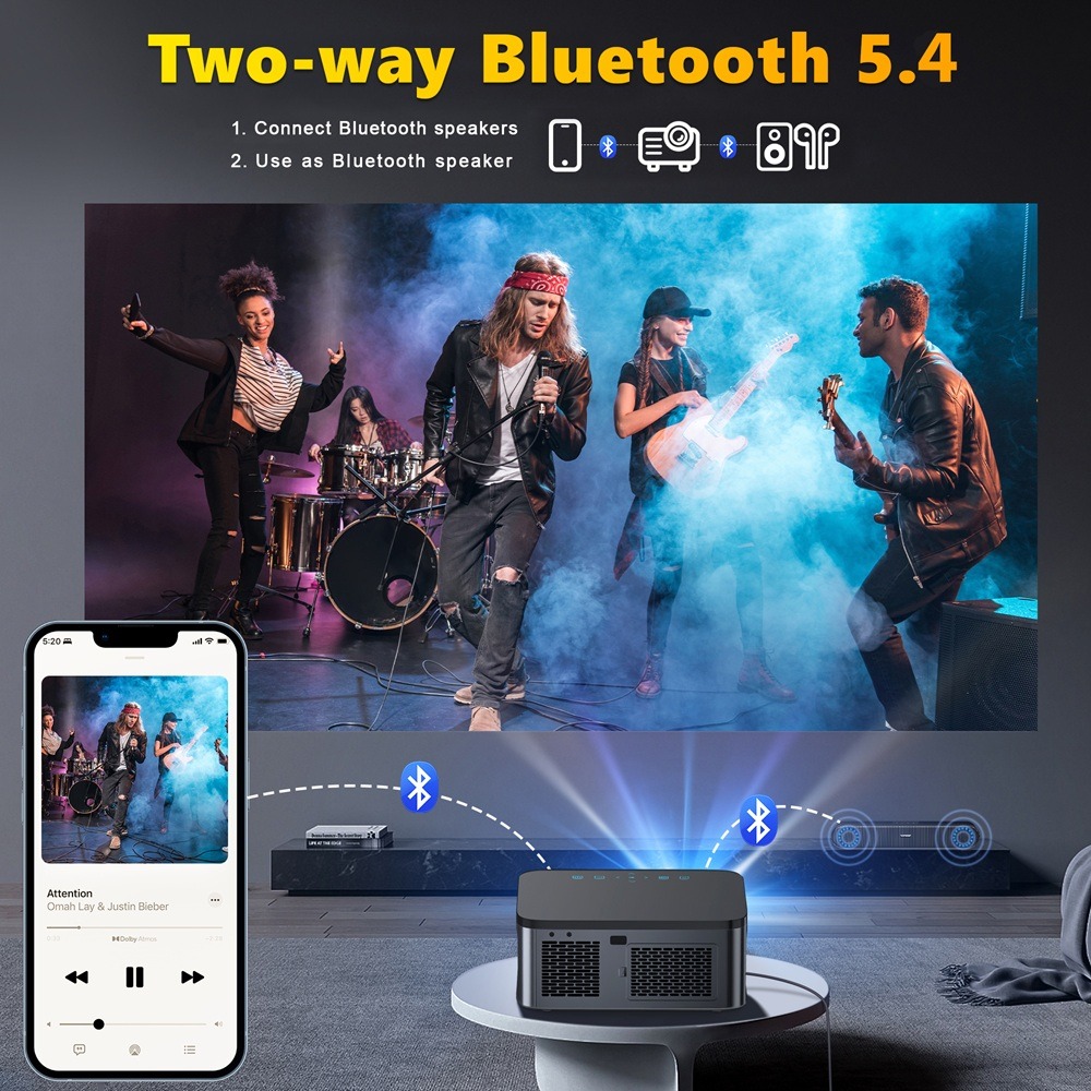 XElectron iProjector 2 Plus Auto Focus Auto Keystone Smart Projector | Native 1080P Full HD 4K Resolution, HDMI ARC, Android 12, BT 5.4, WiFi, Dust Proof | 20000 Lumens | Projector for Home - Image 8