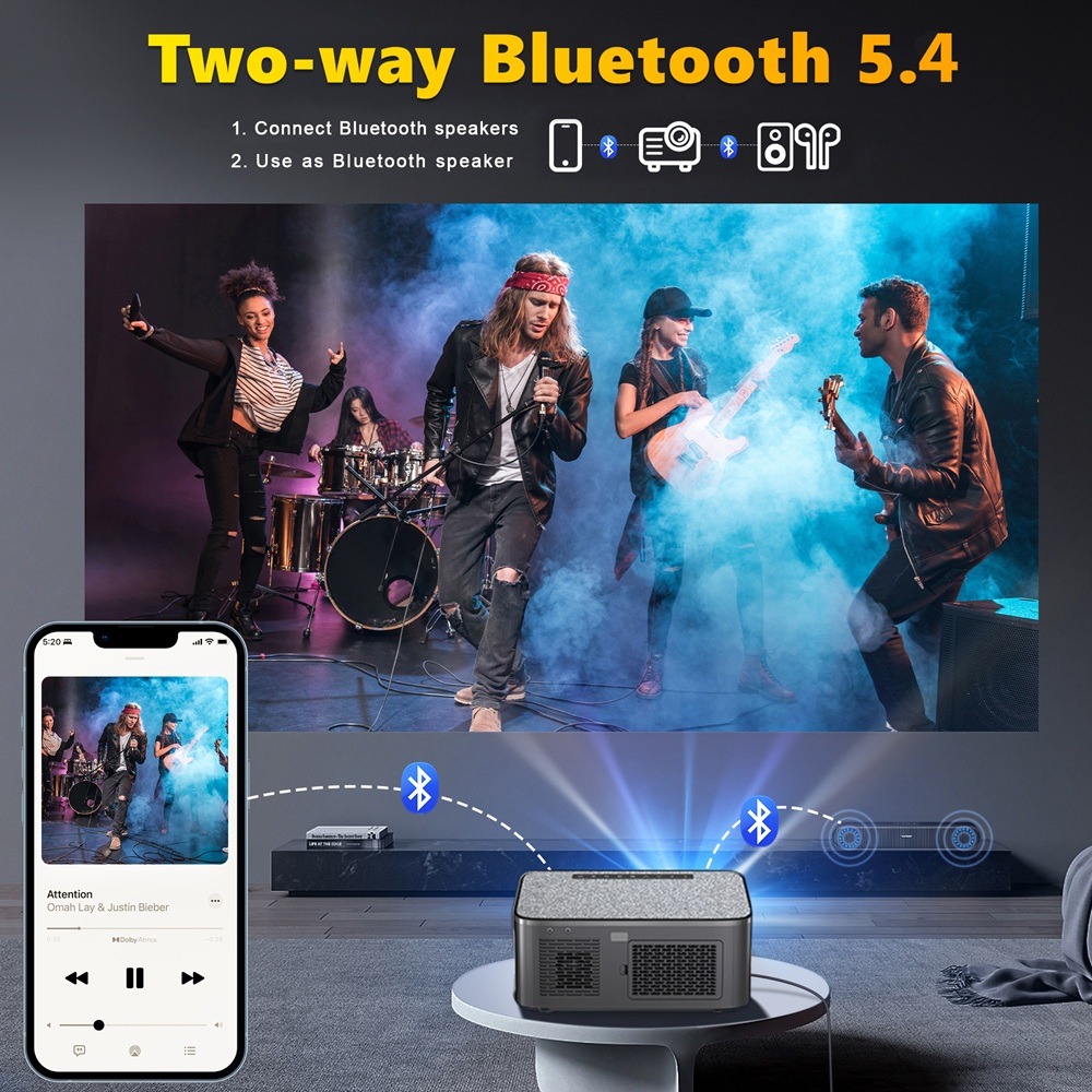 XElectron iProjector 1 Plus Digital Focus Auto Keystone Smart Projector | Native 1080P Full HD 4K Resolution, HDMI ARC, Android 12, BT 5.4, WiFi, Dust Proof | 20000 Lumens | Projector for Home - Image 9