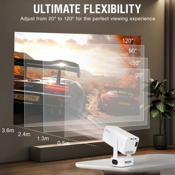 XElectron Techno Android 13 Smart Projector, 3X Brighter, 4X Louder, Remote Focus, 1080P & 4K Support, Rotatable Design, Auto & 4D Keystone with Netflix, Prime, YouTube, etc, WiFi 6 & BT, 720P Native - Image 2