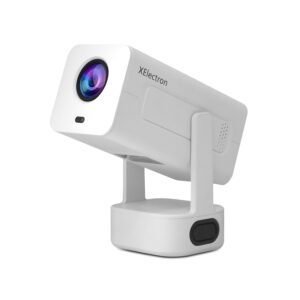 XElectron Techno Plus Android 13 Smart Projector, 3X Brighter, 4X Louder, Auto Focus, 4K Support, Rotatable Design, Auto & 4D Keystone with Netflix, Prime, YouTube, etc, WiFi 6 & BT, 1080P Native
