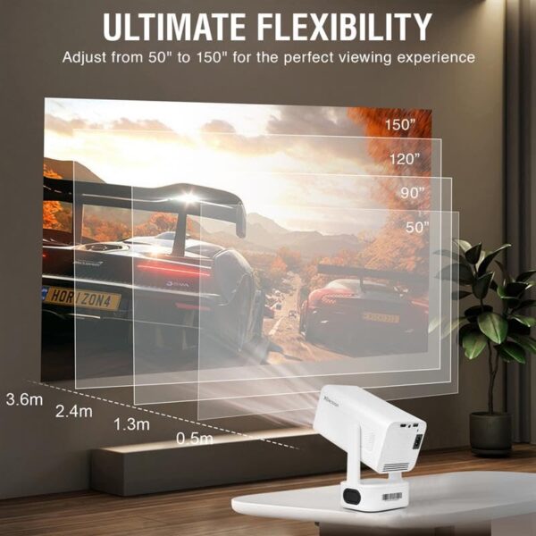 XElectron Techno Plus Android 13 Smart Projector, 3X Brighter, 4X Louder, Auto Focus, 4K Support, Rotatable Design, Auto & 4D Keystone with Netflix, Prime, YouTube, etc, WiFi 6 & BT, 1080P Native - Image 5