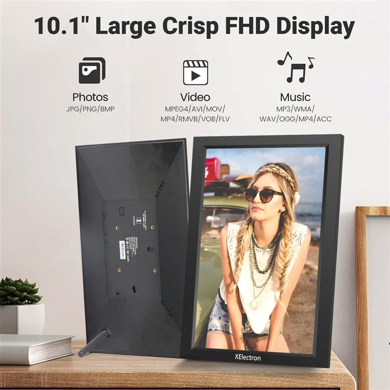 XElectron 10.1 inch WiFi Portrait Digital Photo Frame with Slideshow, Video & Sound HD IPS Touch Screen, Smart Cloud Picture Frame with 32GB Internal Memory, Easy to Share via Frameo App Auto-Rotate - Image 3