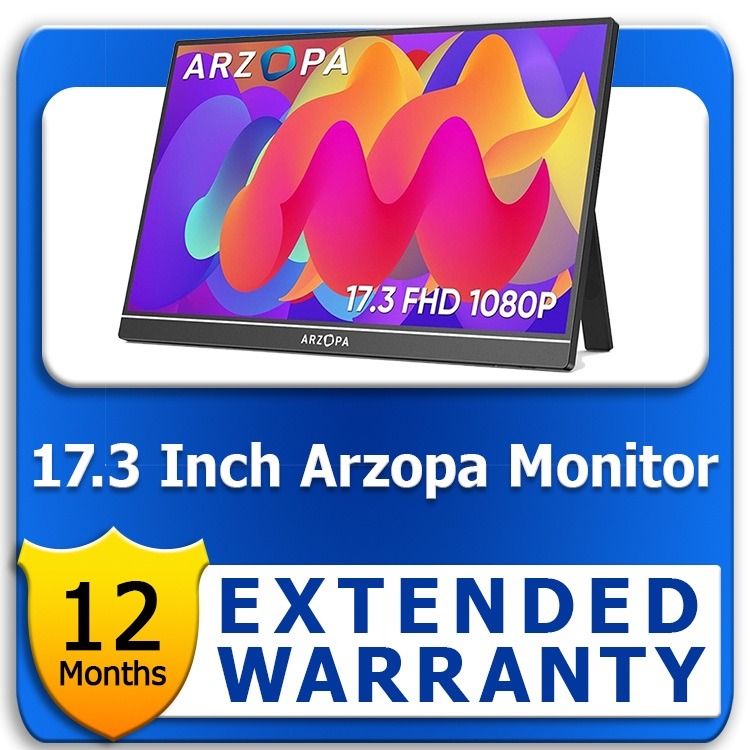 ARZOPA 17.3 Inch Portable Monitor 1 Year Extended Warranty