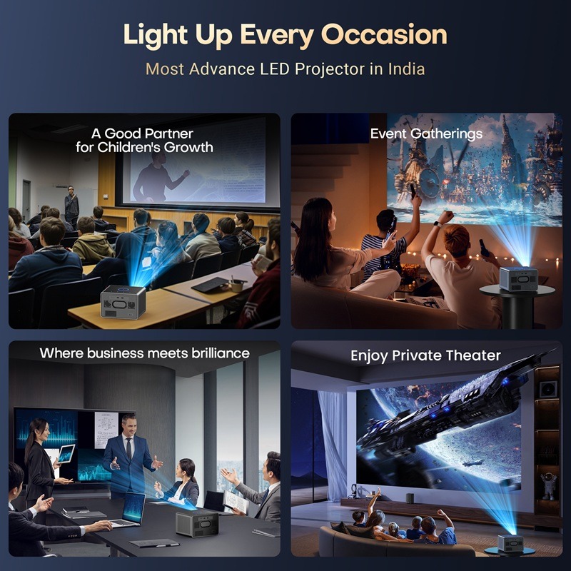 XElectron iProjector 3 Plus | Official Google TV | Dust Proof | Brightest 2500 ANSI, Native 1080p Smart Projector 4k Ultra HD for Home | Auto Focus & Keystone, HDMI ARC, WiFi 5 & BT, Screen Mirroring - Image 4