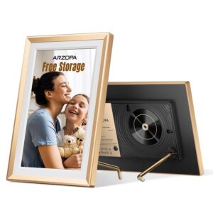 ARZOPA WiFi Digital Picture Frame 10.1" HD IPS Touch Screen Smart Photo Frame Electronic Free Arzopa App Custom Picture Frame for Gifting Easy Share Unlimited Photos Videos from Anywhere - D10 Gold